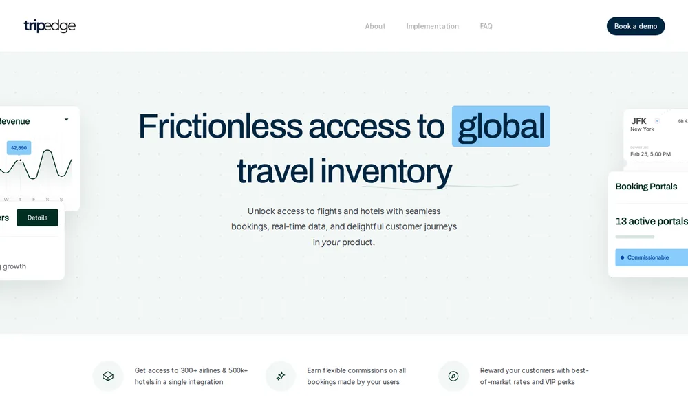 Tripedge website preview
